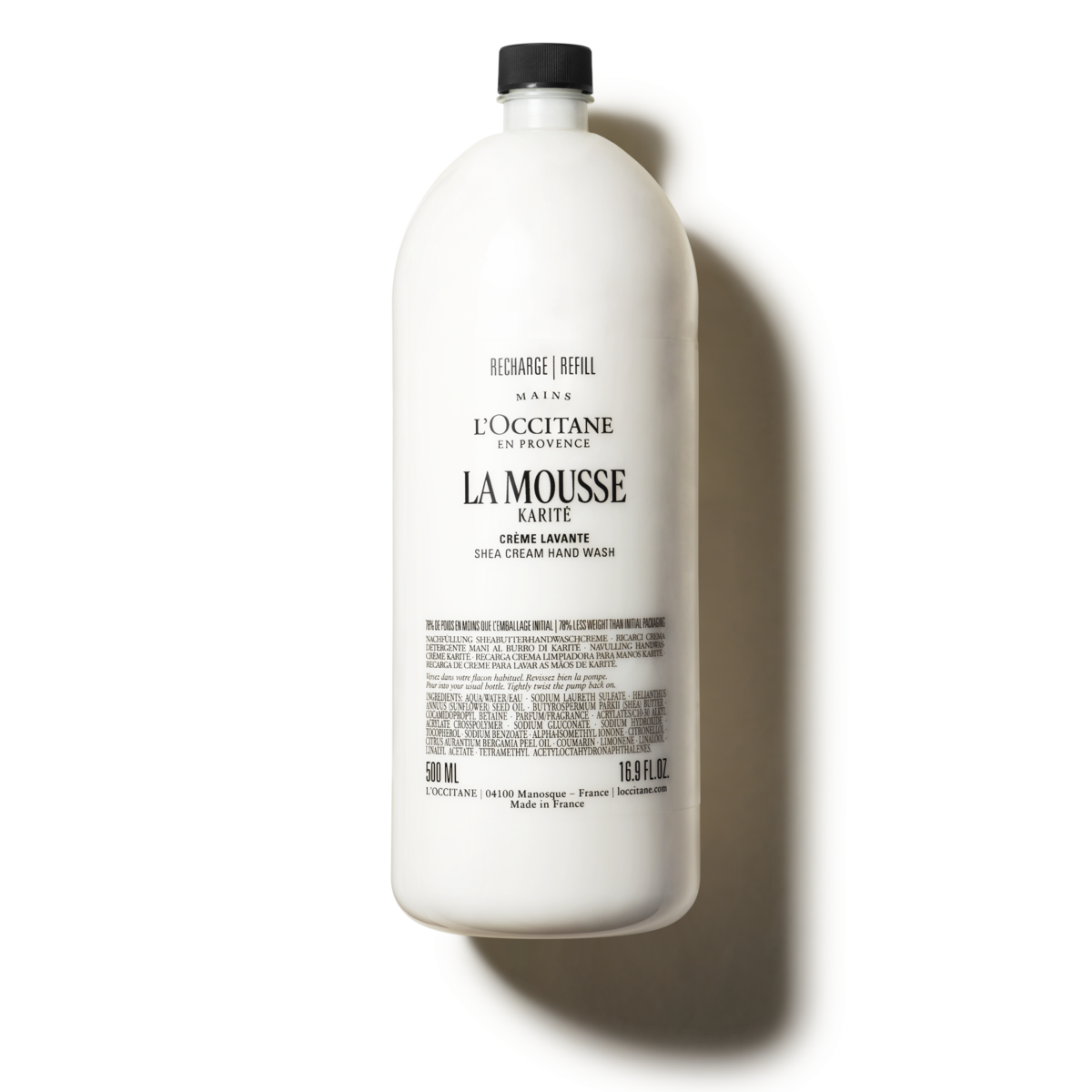 Екопълнител за почистващ мус за ръце с масло от карите