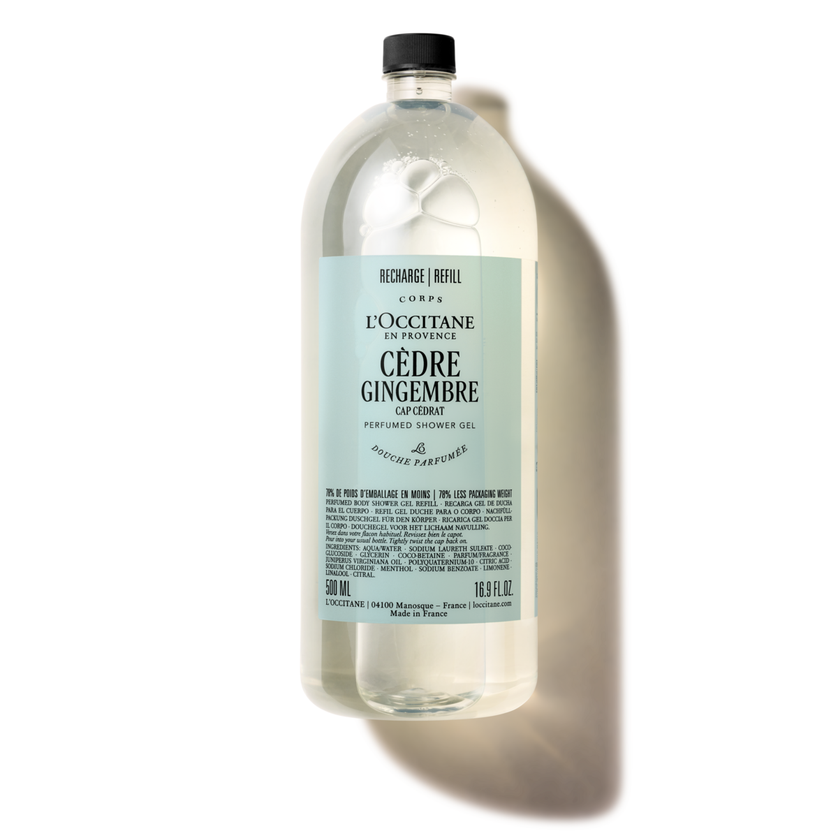 Cèdre Gingembre perfumed shower gel refill